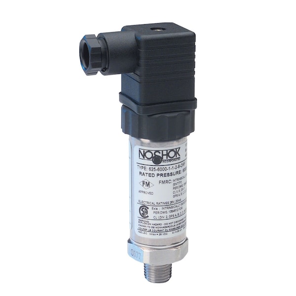 Pressure Transmitter, 0 psig to 5000 psig, 0.25% Accuracy (BFSL), 4 mA to 20 mA Output, 1/4 NPT Male, Hirschmann